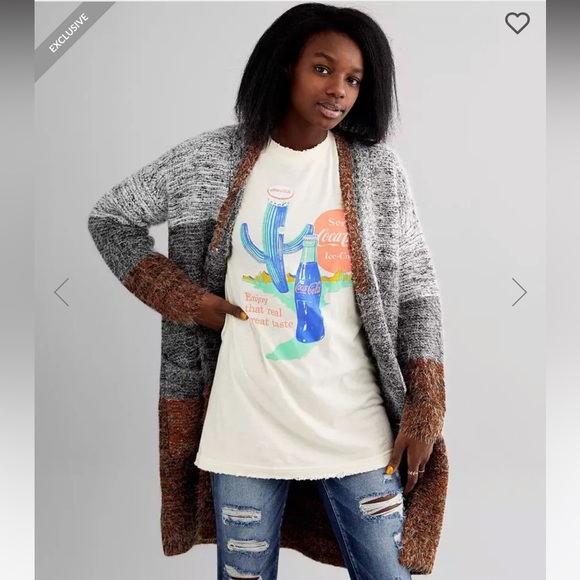 Marled Eyelash Knit Cardigan Sweater - Picture 2 of 2